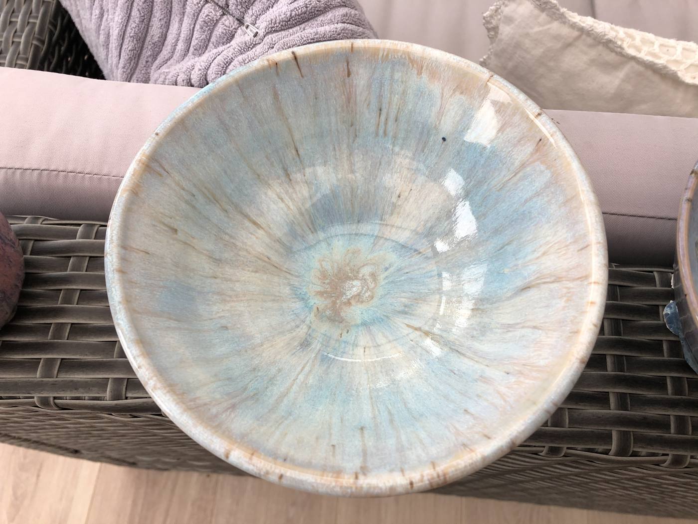 Bowl with blue crystalline glaze